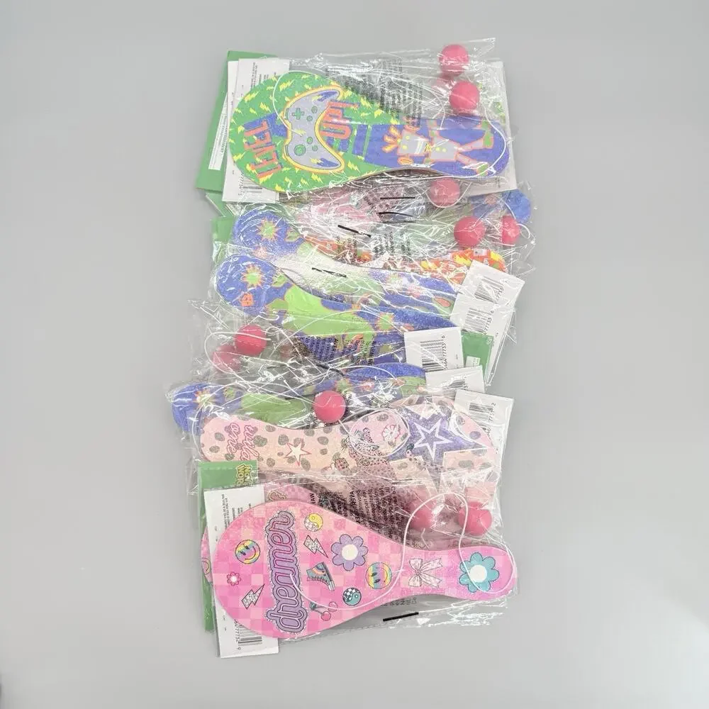 Paddle Ball with String Vintage Retro Toys Paddle Ball Set of 17 Party Holiday